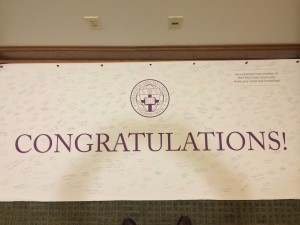 The Congratulations banner is filling up with names and hometowns!