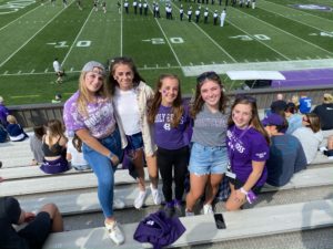 Holy Cross students at a Football Game