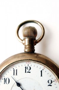 Antique pocket watch - closeup on very old pocket watch