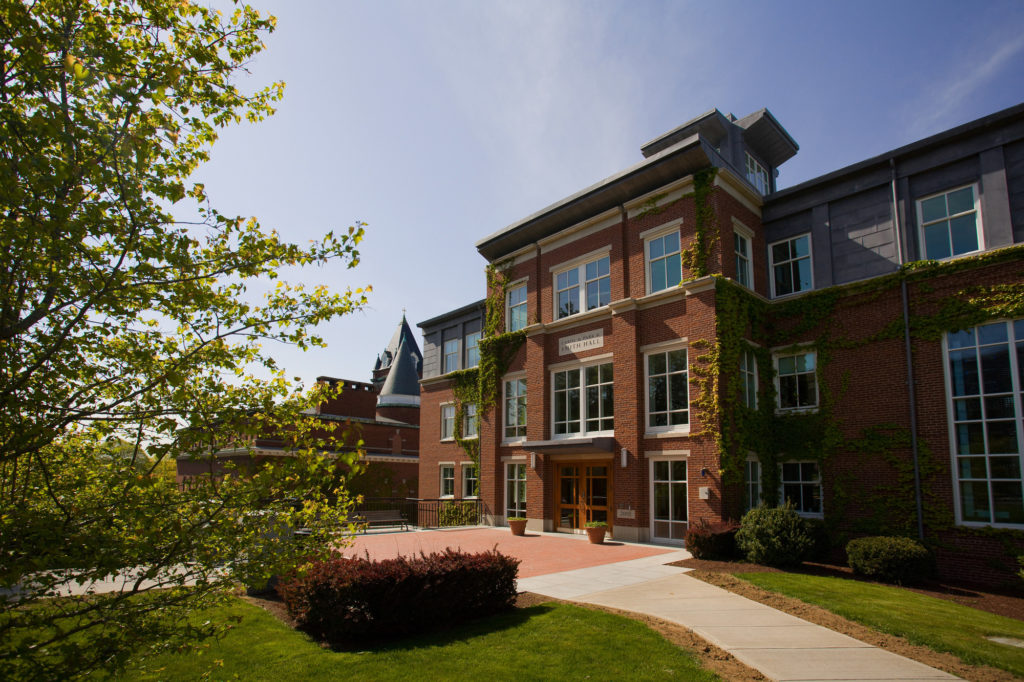 Exterior of Smith Hall with clear sky