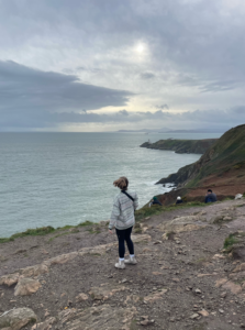 Picture of Emilee from behind at Howth Cliff Walk lookout point