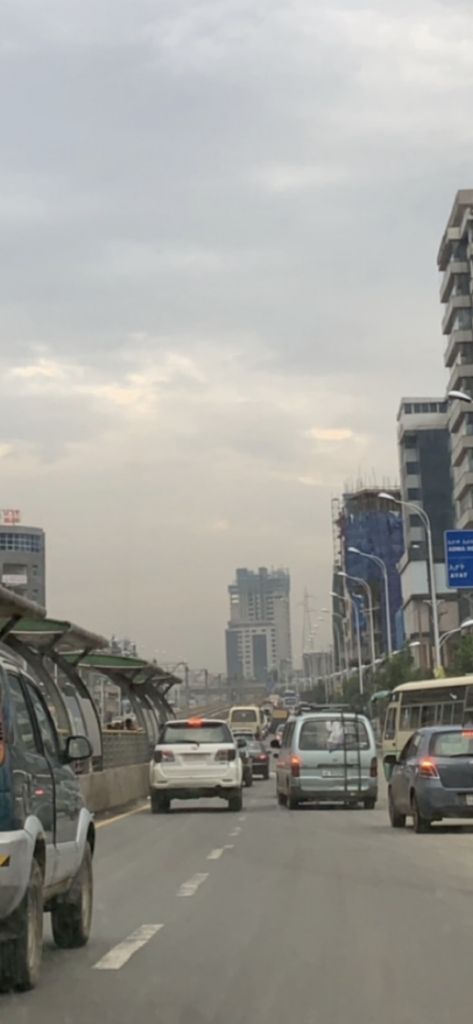 Streets of Addis Ababa during rush hour